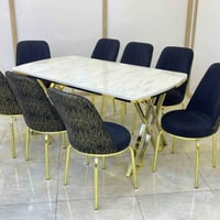 طاولة مرمر • ٨ و٦ كراسي • الشريقات