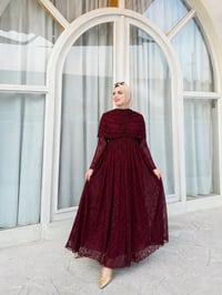 فستان تول • مبطن ايطالي • مقاسات ٣٨-٤٨