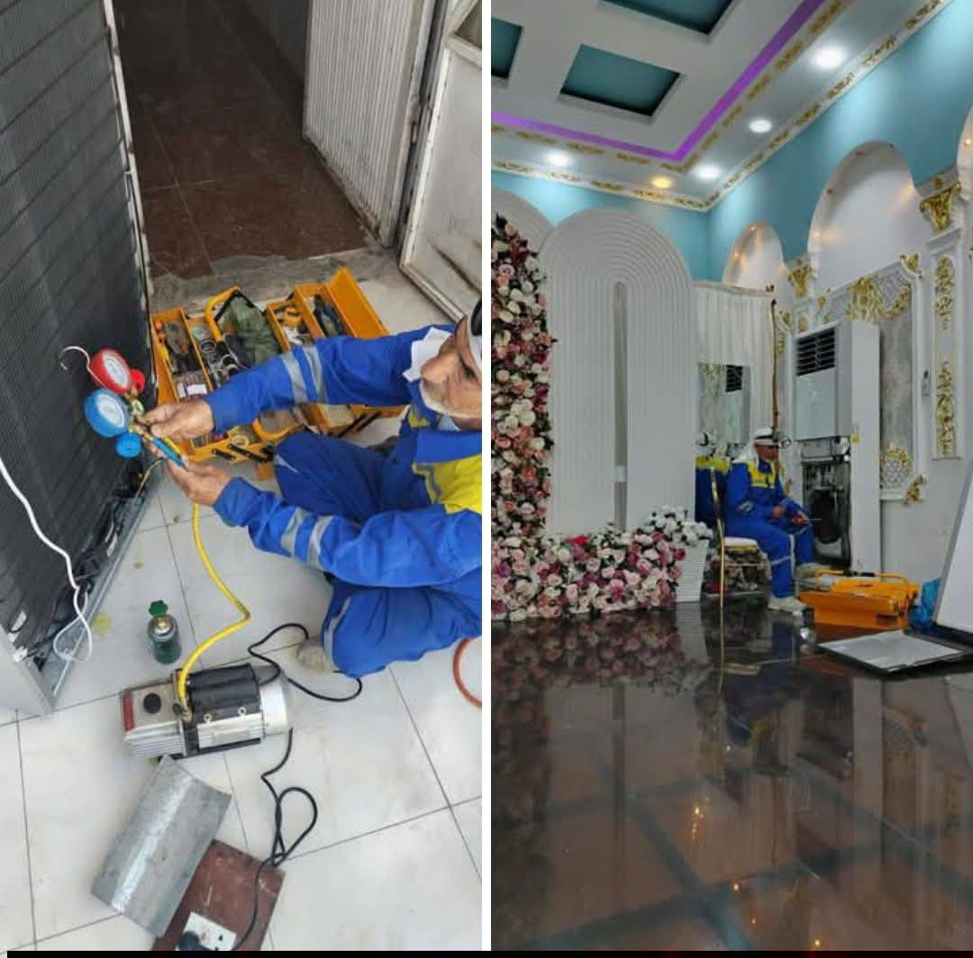 تصليح اجهزة التبريد والتكييف ثلاجات مجمدات عارضات غسالات وشد وصيانة السبالت بإدارة ابو علي***********
