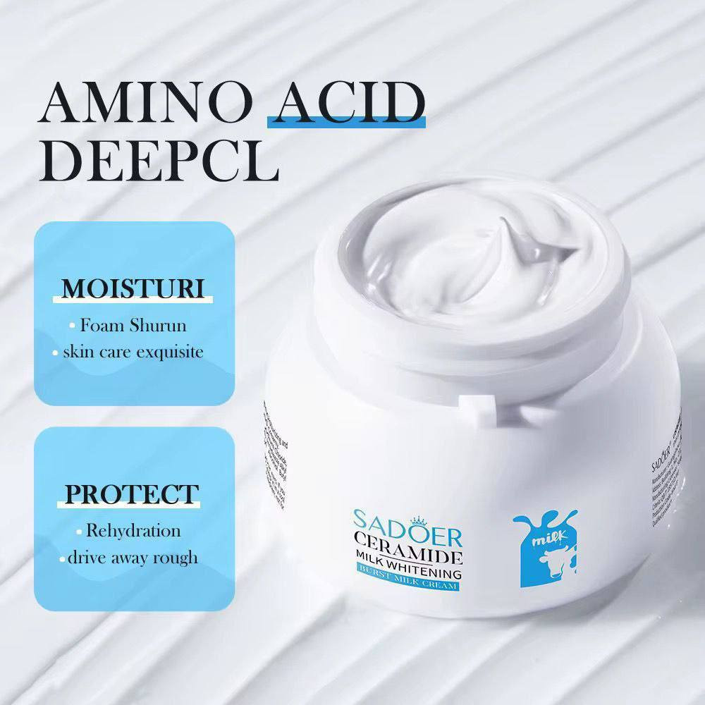 كريم SADOER Ceramide Milk Whitening Burst Milk Cream. 
يحتوي على السيراميد ومستخلص الحليب لتوفير الترطيب والتغذية للبشرة.
يهدف إلى تفتيح البشرة وتقليل ظهور البقع الداكنة وتوحيد لون البشرة.
يأتي بتركيبة خفيفة وسريعة  الامتصاص

قطعة / 12


**إذا كنت صاحب هذا الإعلان وتريد حذفه لأي سبب، رجاءا أرسل رسالة إلى الدعم الفني**