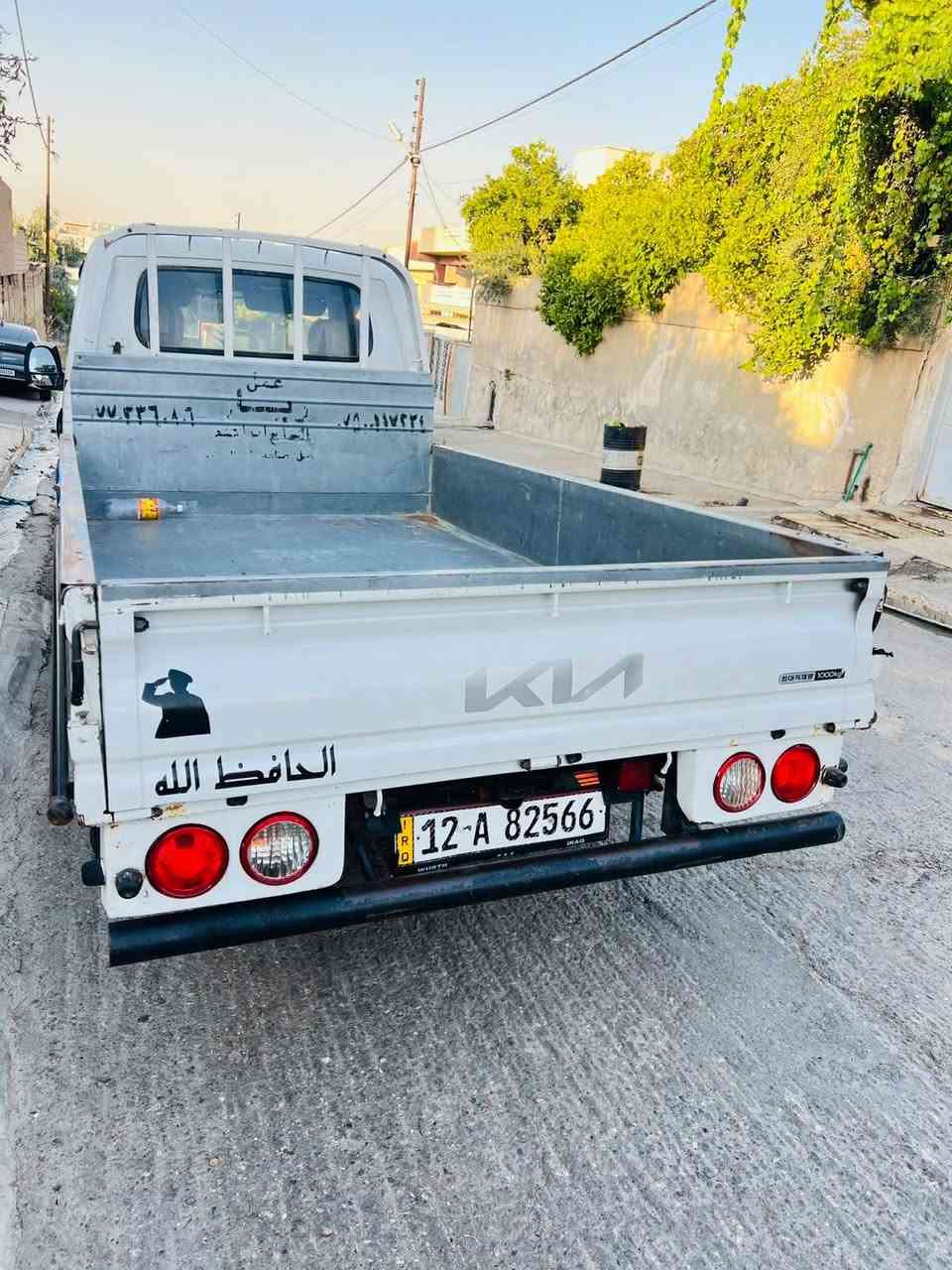 كيا حمل 2700 موديل16
رقم مسطره نينوى12 حصه كاز
محرك شرط شاصي شرط تخم تاير كله جديد
دوشمه جديد كفاله عامه من المرور وهيئه الضرائب 
للتواصل***********
