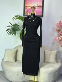 فستان ستراس • قماش ناعم • مقاسات ٣٨-٤٦