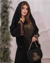 عباية خليجية • حرير أماراتي • ستراس حراري