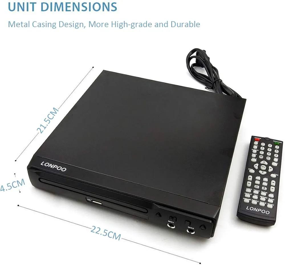 مشغل أقراص DVD ماركة LONPOO للتلفزيون ، طراز LP-077 
مشغل أقراص CD وDVD مع مخرج SCART ومخرج HDMI ومخرج AV ومنفذ ميكروفون ومدخل USB
تصميم هيكل معدني (يتضمن كابل HDMI وكابل AV)


**إذا كنت صاحب هذا الإعلان وتريد حذفه لأي سبب، رجاءا أرسل رسالة إلى الدعم الفني**