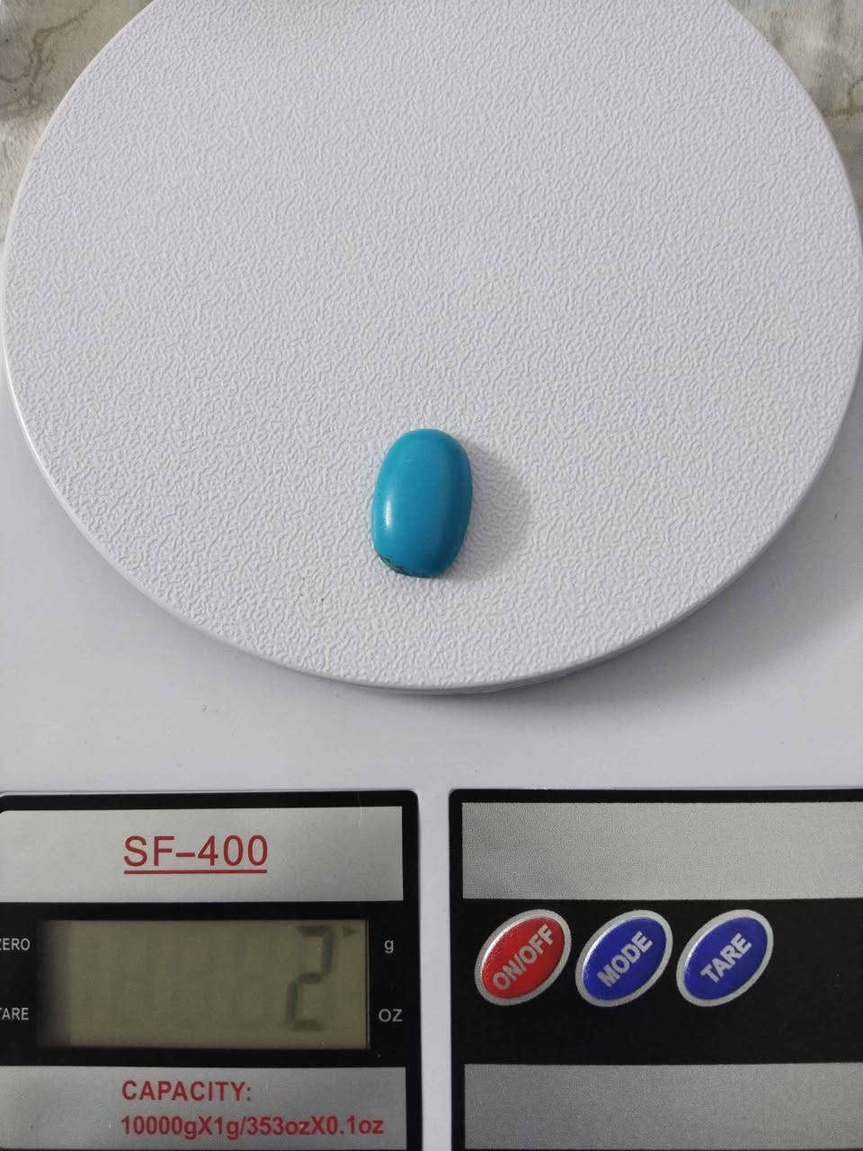 فيروز طبيعي خالي من العروق ازرق سماوي زاهي وزنة 2غرام بيضاوي صقيل ناعم جاهزة لصياغة فص خاتم سعرة 20 توصيل داخل كركوك مجاني *********** كركوك, العراق
