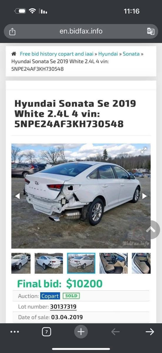 للبيع سوناتا 2019 SE 
▪️ محرك 2.4
▪️ گير أوتوماتيك
▪️ شاشة + كاميرا
▪️بدون حادث وصوره فحص مرفقه
▪️ تبريد قوي

✅ 80 ألف ميل
✅ بدون صبغ
✅ وارد أمريكي
✅ فحص بأي مكان
🔹 سنويا منتهية 

💰 السعر: 160$ 
📍 الموقع: بغداد الكرخ مكاسب 
📞 واتساب / اتصال: ***********
