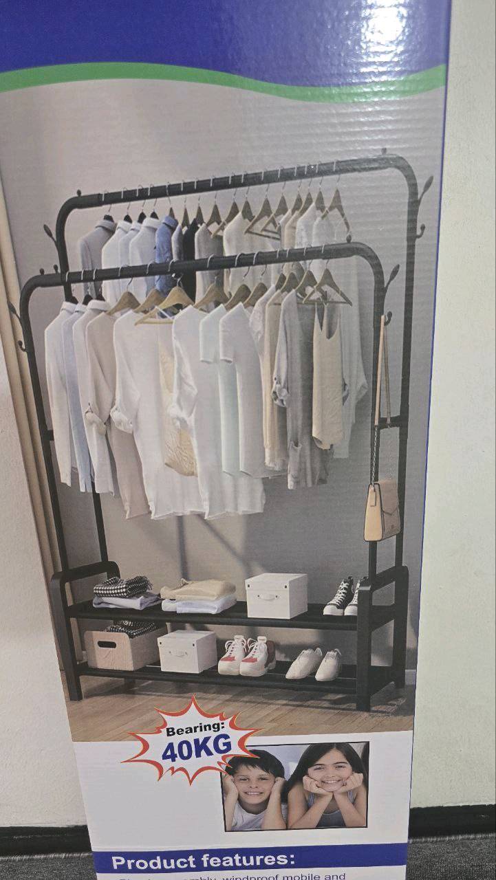 ستاند ملابس درجة اولى طابقين جزامة حجم كبير 💯💯
القياس  
الارتفاع 162 سم 
العرض 135 سم 
يتحمل وزن 40 كيلو 

توصيل بغداد 5 محافظات 6
F25