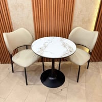 سيت ٢+١ • رخام مزجج • أرجل حديد