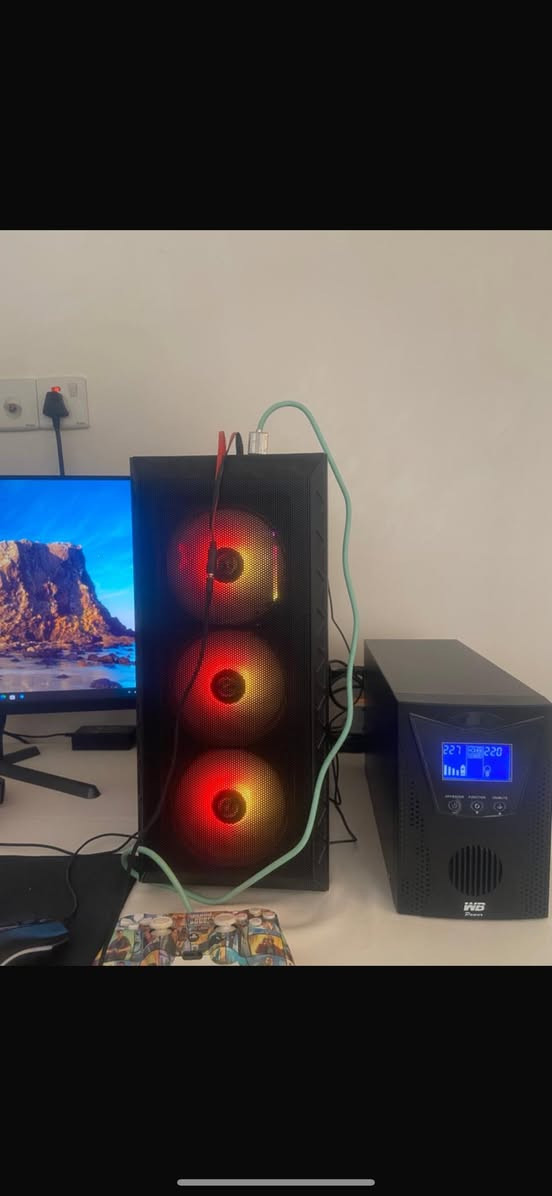 PC كاملة للبيع + UPS Online
-INTEL Core i5-14400F BOX
-RTX 4060 GIGABYTE EAGLE OC 8GB 3FAN BK
-16GB CORSAIR DDR5 5200 MHZ (8x2) 
KIT BLACK
-B760M H GIGABYTE DDR5 
-E900 1TB NVME M.2 3DNAND 2000M HEATSINK-DAHUA-E900N1TB 
-MNTOB MN-210 ALPHA DUAL RGB CUP COOLER
-PSU GAMDIAS KRATOS E1 600w RGB
-MNTOB MN-2080B STORM MESH 
4 FAN RGB 
-AOC 27G11E 27 FHD FAST IPS 0.5MS 
180HZ
اضافة الى جوستك بلي فور مع كت موس 
وكيبورد و سماعة كيمنك وUPS اونلاين اصلي 
مع العلم كراتين جميع المواد موجودة
مكاني بغداد 
1,400,000 بيه مجال قليل


**إذا كنت صاحب هذا الإعلان وتريد حذفه لأي سبب، رجاءا أرسل رسالة إلى الدعم الفني**