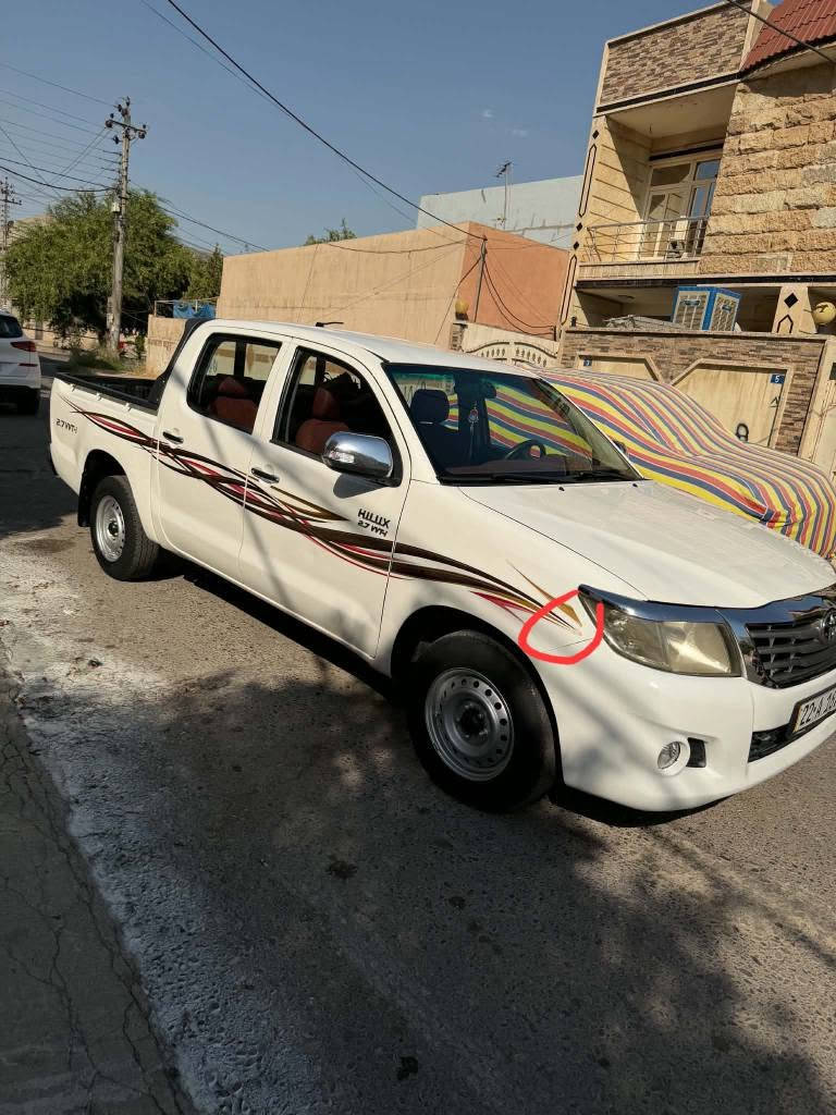 Toyota Hilux 2013
تۆیۆتا شریکە جیهان ٢٠١٣ (348000) كيلؤمةتر رۆیشتوە گێر عادی سەیارەکە  يةك دةسته لة٢٠١٣ لةلاي باوكمة سةيارةي معرةز نية   كيرو مةكينة بةشةرت كيرو مةكينة نةكرايتةوة 
سةيارة ديارة يةك اوةي نيشانم كردوة هةر اوةندةي هةية سةيارةكة جوانة خاوينة
سعري 179 كةميك مةجال 
رقم تلةفؤن *********** أربيل, العراق
