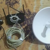 شبكه كامله شغاله ستعمال قليل راوتر وجميع ملحقاته  +صحن+كيبل50m سعر 110...