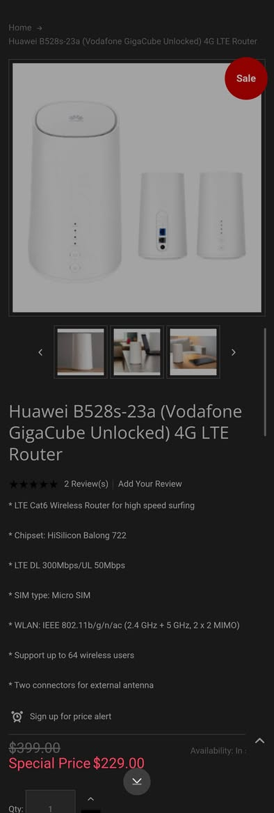 متوفر للبيع راوتر هواوي شبكه جيل الخامس WI-FI 5
يدعم نطاقين بث  السريع 
2.4GHZ
5 GHZ
يدعم الإنترنت مشروع الوطني الضوي فايبر FTTH
يدعم  Sim card سيم كارت 
***********
توصيل داخل بغداد  مع التنصيب والفحص
