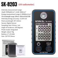 جهاز فحص وقياس الأشعة فوق البنفسجية الرقمي SNAKOL SK-8203. يُستخدم هذا...