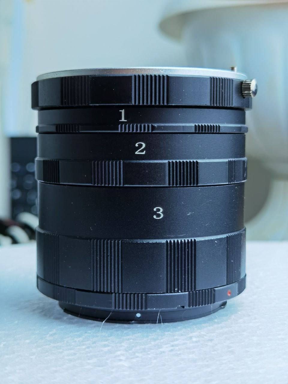 غراض تصوير ماكرو
الأول إكستنشن تيوب مانيوال extension tube manual
ثلاث قطع تتركب سويه
يرتبط بكاميرات الكانون DSLR وعدسات EF/EF-s، شغلة جدا حلو بتصوير الماكرو، منتجات، حشرات، تصوير علمي
سعره 15 الف

الثاني revers ring يركب على عدسة 18-55 من كانون يخليك تركب العدسة بالمگلوب وتصور ماكرو
سعره 7

توصيل متوفر لجميع المحافظات ونتائج التصوير موجودة بالصور.


**إذا كنت صاحب هذا الإعلان وتريد حذفه لأي سبب، رجاءا أرسل رسالة إلى الدعم الفني**