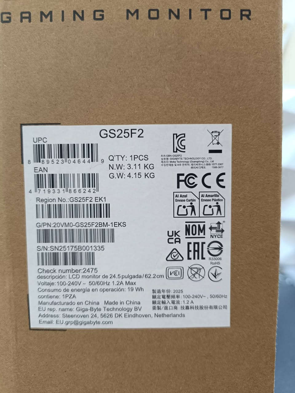 شاشة قيمنق من GIGABYTE 

مواصفات الشاشة :

نوع الشاشة : IPS

التردد : 200HZ

الدقة : 1920*1080

التأخير : 1MS

الحجم : 25 

السعر : 175 الف مع مجال

مكاني : الشعب - حي التجار - قرب جامع بدرية

رقم الهاتف : ***********
