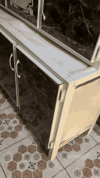 كاونتر المنيوم 3 قطع نظيف كلشي موضح بالفديو السنك مرمر السعر 150 وبي م...