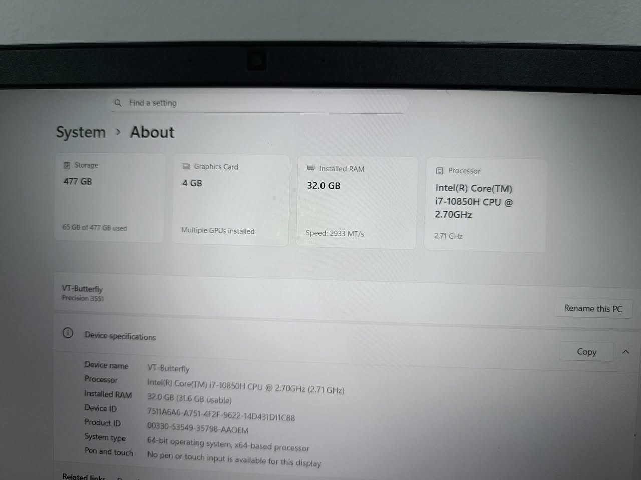 cori 7 gen 10
ram 32gb
hard 512ssd
screen 15
Graphic card 4gb خارجی

يُعدّ جهاز الكمبيوتر المحمول الجميل ذو المواصفات العالية، وشاشة خارجية بسعة 4 جيجابايت، مناسبًا جدًا للألعاب والرسومات والأعمال الهندسية.

-----------

لاپتۆپێکی جوان و مواسەفات بەرزە، 4 گێگا کارت شاشەی خارجی هەیە بۆ یاری کردن و گرافیک و کاری ئەندازیاری زۆر گونجاوە.


**إذا كنت صاحب هذا الإعلان وتريد حذفه لأي سبب، رجاءا أرسل رسالة إلى الدعم الفني**
