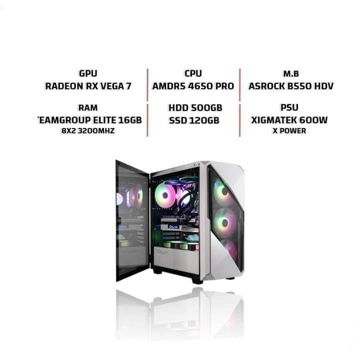 Pc للبيع
المواصفات بالصورة 
مع هارد m.2  120g
تواصل واتساب ***********
اتصال ***********
