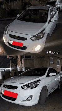 اكسنت 2013 خليجي  ماشية 120 حقيقي  الضرر قطعه وحدة باب السايق و مبدل  ...