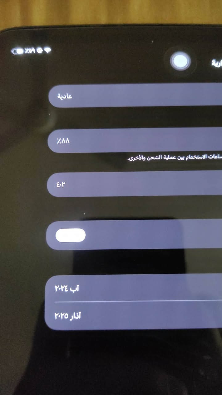 السلام عليكم
ايباد برو m4

ذاكره 256

بطاره 88 %

نضافه 95%

مكان واسط 

موجود توصيل 

سعر 950 الف بيه مجال 

***********
