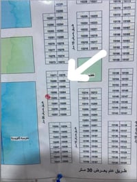 انسب قطعه بالجيازنه شارع 15قرب المطور العقاري موقع حلو بصف الركن مقابل...