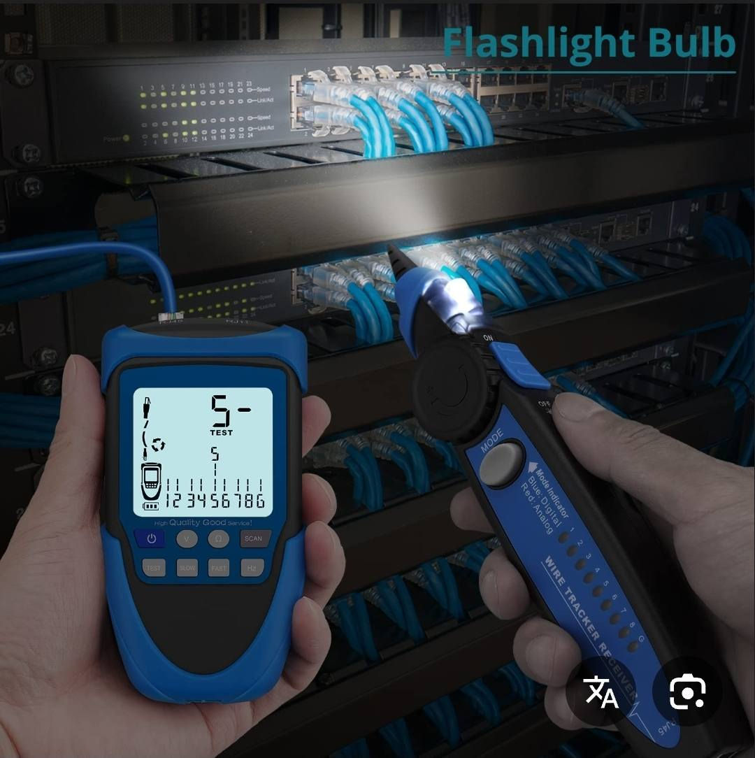 جهاز تتبع واختبار كابلات الشبكة الرقمي (Digital Wire Tracker)، وهو أداة متعددة الوظائف تُستخدم في فحص وصيانة شبكات الاتصالات والإنترنت. يُعرف هذا الموديل تحديداً بـ ET612 أو ET613، ويباع تحت علامات تجارية مختلفة مثل Aiment وProster. 
الوظائف والمميزات الأساسية
يتكون الجهاز من قطعتين (جهاز إرسال وجهاز استقبال) ويقدم مجموعة من الاختبارات الحيوية:
تتبع الكابلات (Wire Tracking): تحديد مسار الأسلاك والبحث عن الكابلات المطلوبة ضمن مجموعة كبيرة من الأسلاك، ويدعم أوضاع المسح الرقمي والتماثلي.
اختبار الاستمرارية (Continuity Test): التحقق من سلامة التوصيل داخل الكابل وكشف حالات الدائرة المفتوحة أو القصر.
اختبار PoE: تحديد دبابيس تزويد الطاقة وقياس الجهد في شبكات الطاقة عبر الإيثرنت (Power over Ethernet).
قياس الجهد: فحص جهد البطارية واختبار قطبية التيار المستمر (DC).
وميض المنفذ (Port Flashing): المساعدة في تحديد موقع منفذ الشبكة المقابل على السويتش من خلال وميض ضوء المنفذ. 
المواصفات الفنية
المنافذ المدعومة: RJ45 (للكابلات الشبكية) و RJ11 (لخطوط الهاتف).
الشاشة: مزود بشاشة LCD لعرض نتائج الاختبارات والرسوم البيانية لتخطيط الأسلاك بشكل مرئي.
ميزات إضافية: يحتوي جهاز الاستقبال على مصباح يدوي مدمج للعمل في الأماكن المظلمة، ومقبس لسماعات الأذن، وقرص لتعديل مستوى الحساسية.  

البيت الانكليزي للبضائع الاوربية 
العنوان / بابل .. الحلة .. نادر الثانية الشارع الخدمي كراغول مقابل مجمع المدارس 
يوميا بث الساعة السابعة مساءا انتظرونا بضائع منوعة وجوائز 
واتساب ***********
            ***********
https://www.tiktok.com/@ukhomeiraq?_r=1&_t=ZS-93RdXoWpEKF
