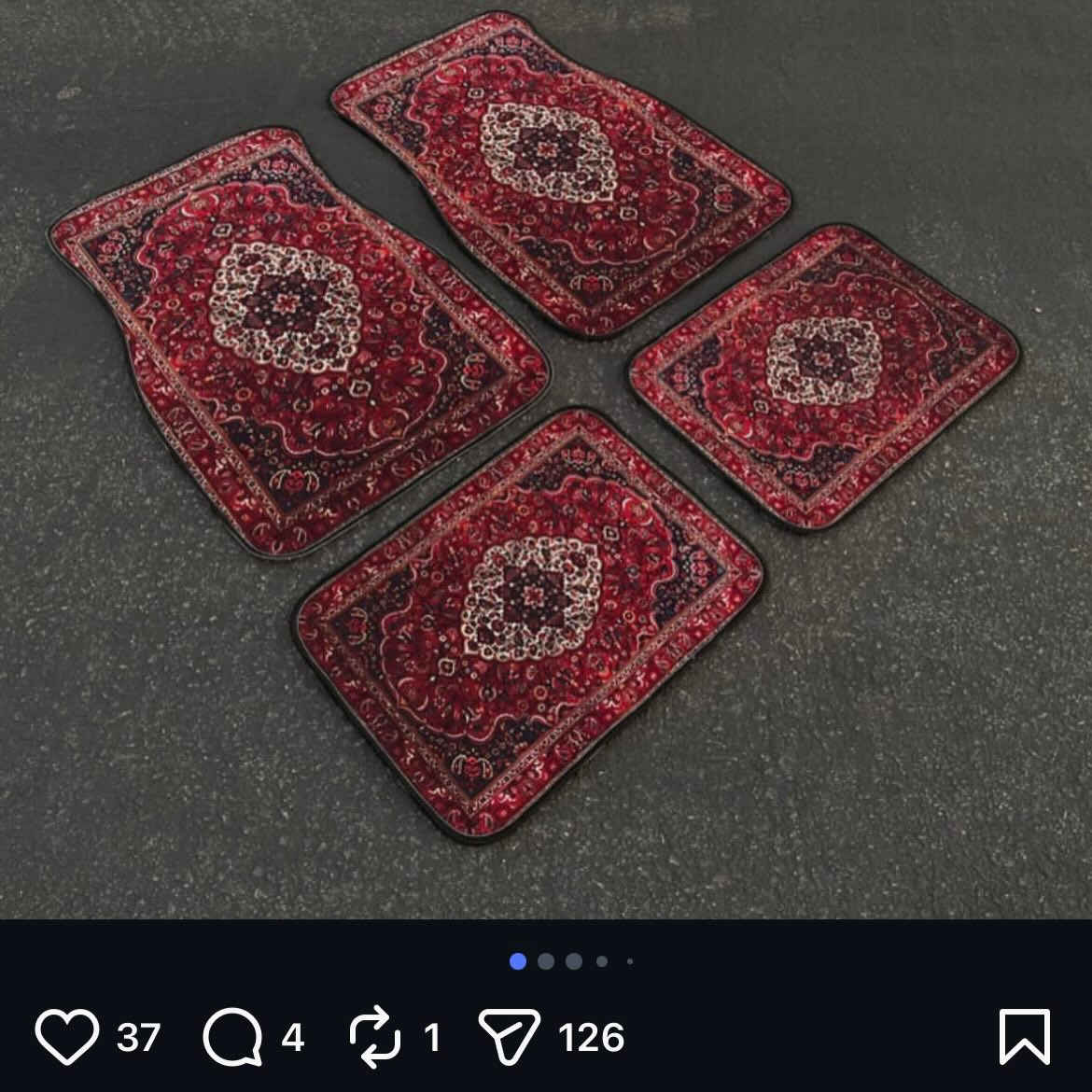 4 قطع سجاد سيارة بتصميم عرقي كلاسيكي، أنيق وسهل التنظيف، مناسب لجميع الموديلات، للاستخدام على مدار العام.   يابه شوفو بيش يبيعو يمي ب ٦ الف فقط 😎😎.  متوفر توصيل 
🚚 بسمايه الف 
🚚بغداد ٥ الف 
🚚محافظات ٦ الف 
للحجز والاستفسار مراسله خاص


**إذا كنت صاحب هذا الإعلان وتريد حذفه لأي سبب، رجاءا أرسل رسالة إلى الدعم الفني**