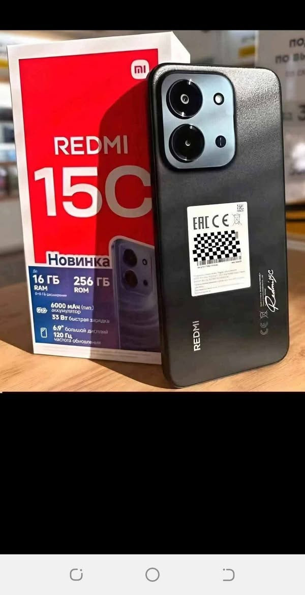 ‏الفحص قبل الاستلام الاصلي من ريدمي
‏ريدمي 15c
‏عليه عرض 🔥  الذاكرة، 256الرام 16
‏الشاشة: IPS LCD كبيرة (6.9 بوصة في بعض الإصدارات) بمعدل تحديث 90Hz أو 120Hz.
‏المعالج: MediaTek Helio G81 Ultra.
‏الكاميرات: خلفية رئيسية 50MP، وأمامية 8MP.
‏البطارية: 6000mAh مع دعم شحن سريع 33W، ومنفذ USB Type-C.
‏بسعر 140الف فقط 
‏ملاحظه 
‏نفس مواصفات وصور موجوده بالاعلان  عندما يستلم الزبون الجهاز ***********
‏

