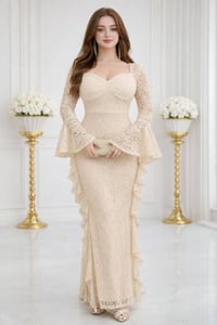 فستان مصري • خامة تول • فري سايز ٥٠-٧٠كج