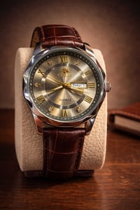 النوع: ساعة رجالية كلاسيكية 🔹 الحركة (المكينة): كوارتز (تعمل بالبطارية...