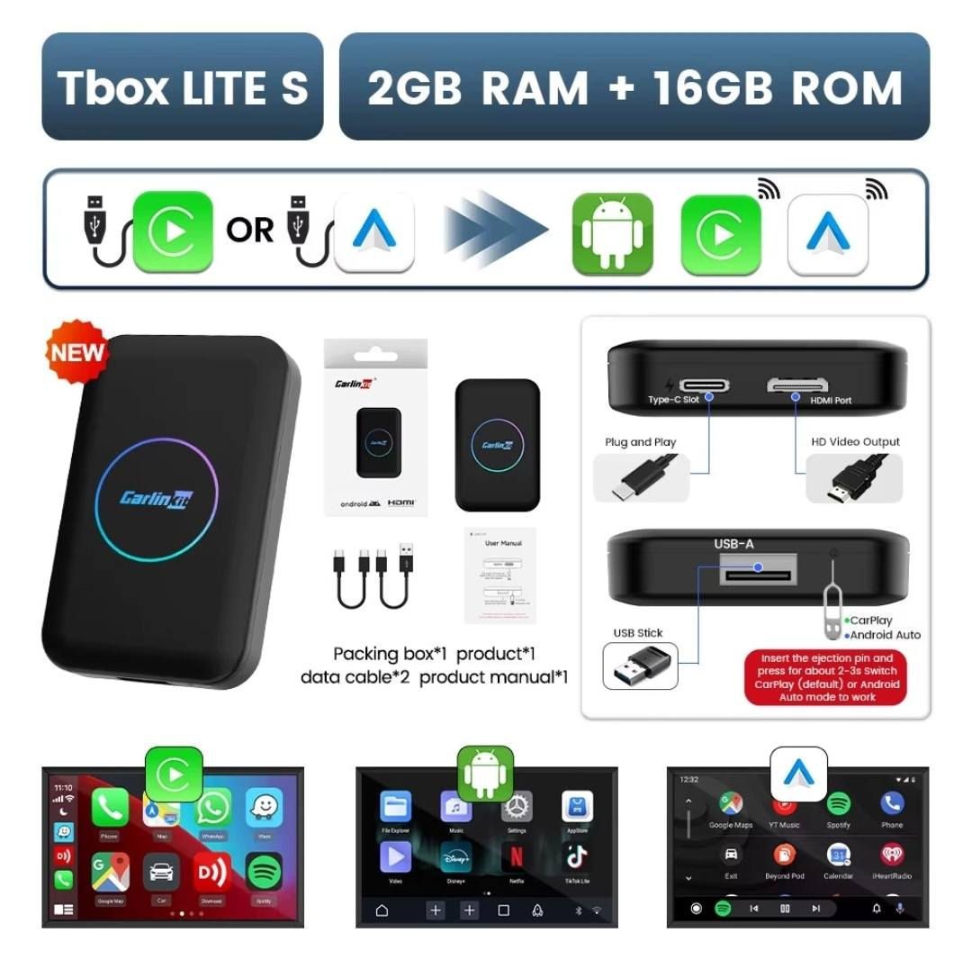 🔥 للبيع: Carlinkit TBox Lite S (نسخة 2GB / 16GB) 🔥
تعمل مع سيارات BYD
حوّل شاشة سيارتك إلى نظام أندرويد كامل 🚗📱
وشغّل كل التطبيقات مباشرة بدون الحاجة للجوال!
المميزات: ✅ نظام أندرويد
✅ تشغيل YouTube / Netflix / Google Maps / Spotify
✅ يدعم Apple CarPlay & Android Auto
✅ اتصال Wi-Fi وBluetooth
✅ تركيب سهل (Plug & Play)
✅ يعمل على أغلب السيارات الداعمة لـ CarPlay
المواصفات:
RAM: 2GB
Storage: 16GB
الموديل: TBox Lite S
رقم الهاتف : ***********
