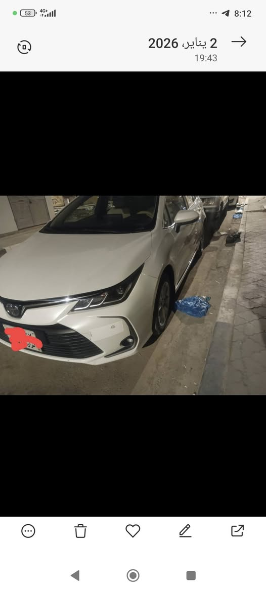 سلام عليكم ورحمه سياره كورولا موديل 2021خليجي ساز بيه باب مبدل وباب مصلح *********** مكاني بصره
