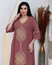 دشداشه كشمير • تطريز ستراس • ٢XL-٥XL