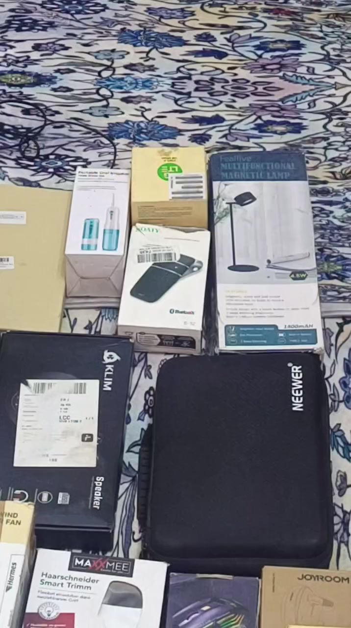 سلام عليكم 
172قطعه خشن ناعم الكتروني وكهربائي شغال سعر 500 ألف دينار 
خلاط كهربائي 
محضره قهوه 
جهاز بخاري تنظيف 
مكنسه كهربائيه 
دريل شحن 
لم يتم اضافه مع الفديو 
بضاعه امازون الكتروني كهربائي شغاله


**إذا كنت صاحب هذا الإعلان وتريد حذفه لأي سبب، رجاءا أرسل رسالة إلى الدعم الفني**