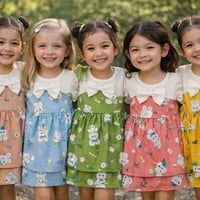 فستان بناتي • قطن • مقاسات ١-٣ سنوات