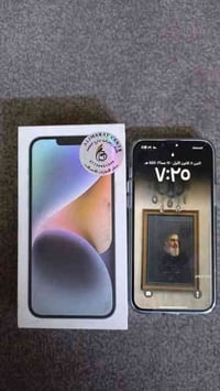 ايفون 14 بلاس  ذاكرة 128  كلشي اصلي ابد ممبدل بي شي وشخط مابي  بطارية ...