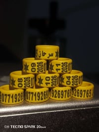 حفر ليزري يوجد لدينا حجول لجميع انواع الطيور وحفر على اكسسوارات وباجات...