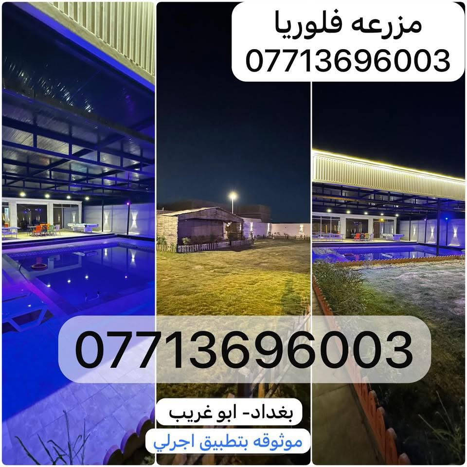 فلوريا🏝️🏕️
بغداد- ابو غريب
تبعد 10 دقايق عن العامريه
تبعد 5 دقايق عن الغزاليه

موثوقه بتطبيق اجرلي- Ajirly لتأجير المزارع السياحية
***********

***********
سارعوا بلحجزوات
اسعار مناسبه
