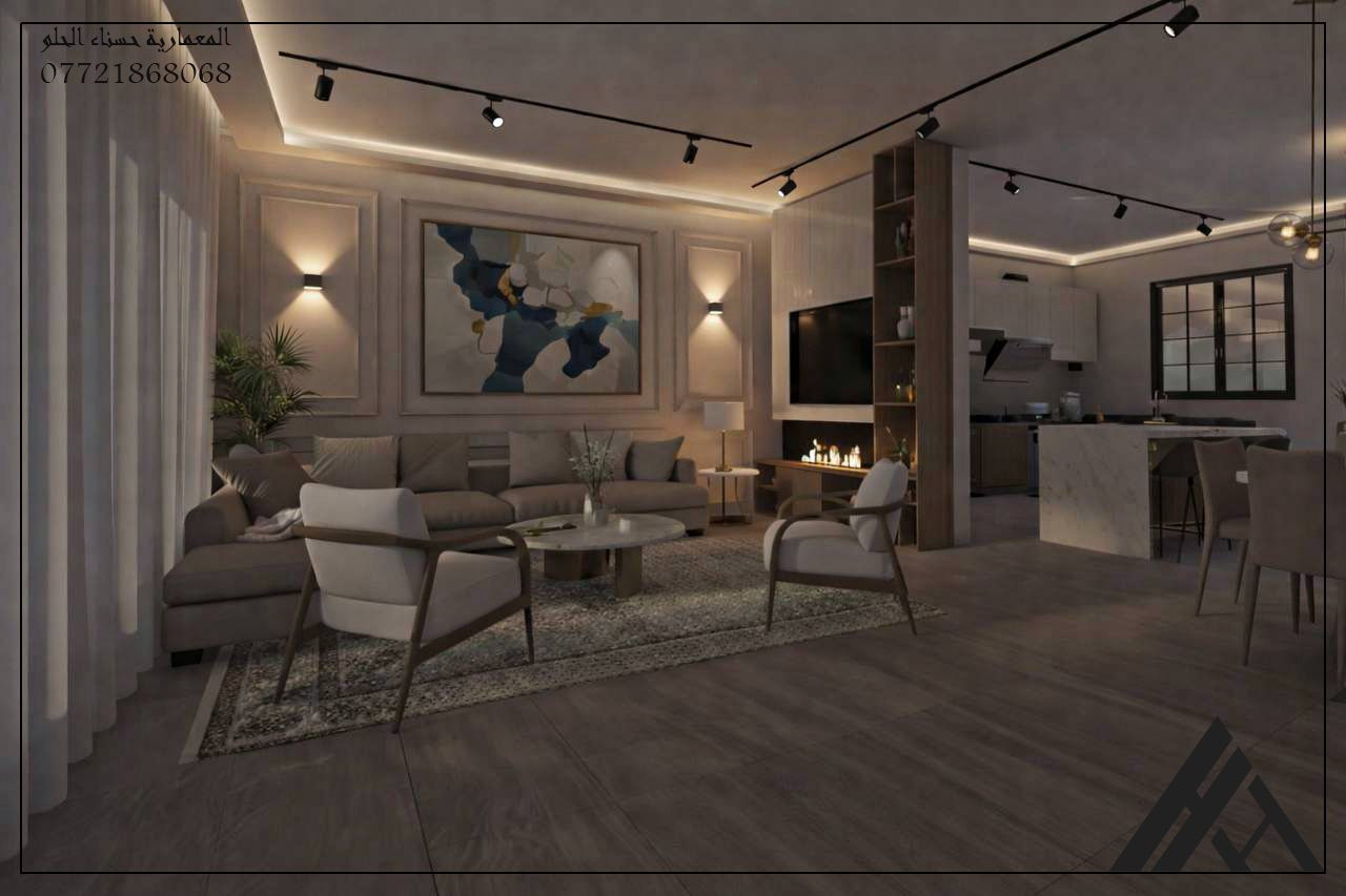 ⁨ من أحد تصاميمي
تصميم داخلي لصالة معيشة مع مطبخ لدار سكني 
في محافظة بغداد

نقدم خدماتنا في :
- إعداد المخططات المعمارية
- إعداد المخططات الميكانيكية
- تصاميم ثنائية وثلاثية الأبعاد (2D & 3D)
- التصاميم الداخلية
- تصاميم الواجهات النهارية والليلية
- الاستشارات الهندسية

للتواصل والاستفسار:
واتساب : ***********
