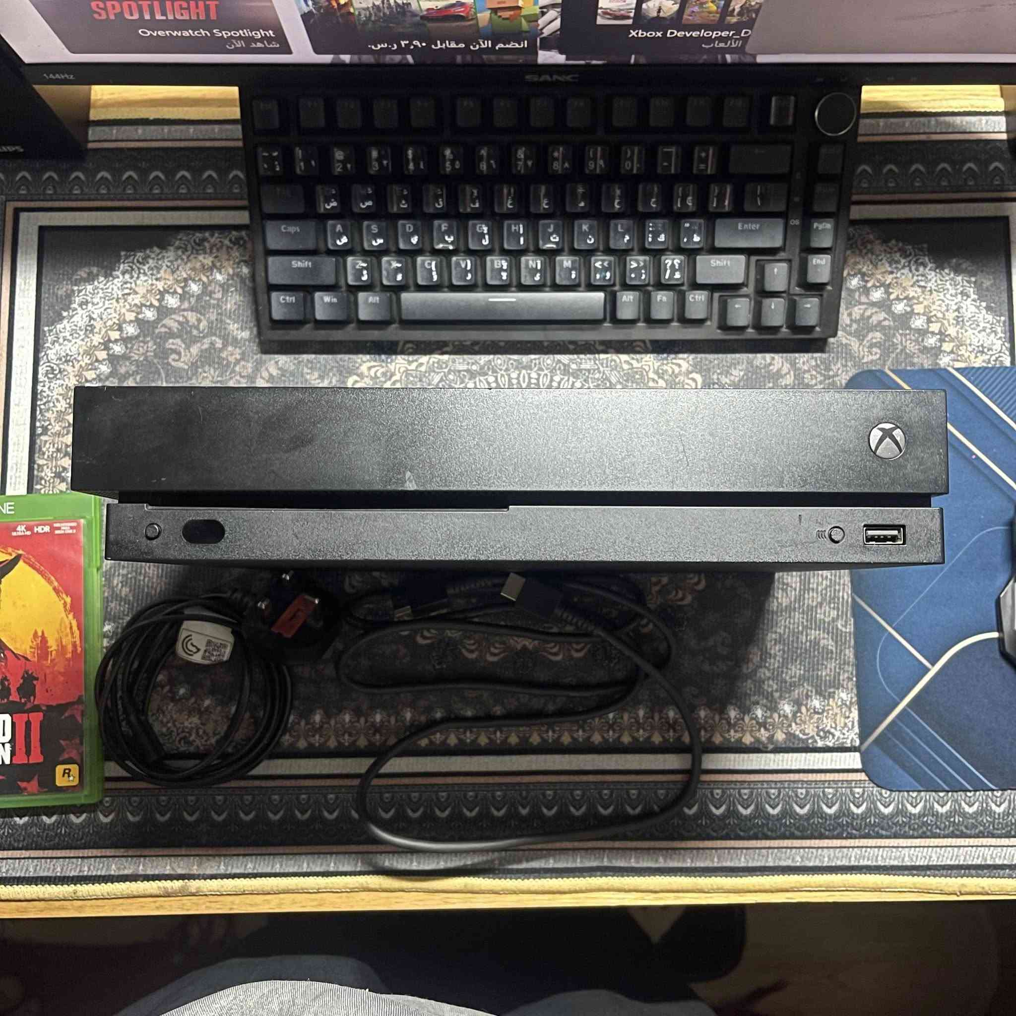 السلام عليكم
xbox one x - 1T
جهاز اخو الجديد نضيف ومكفول من كل شيء 
كامل ملحقات مع جوستك سيريس اصليه
ويجي وياه قرص ريد ديد وحساب 
سعر الجهاز 150 وتوصيل موجود لجميع المحافظات 
التواصل واتساب ***********
