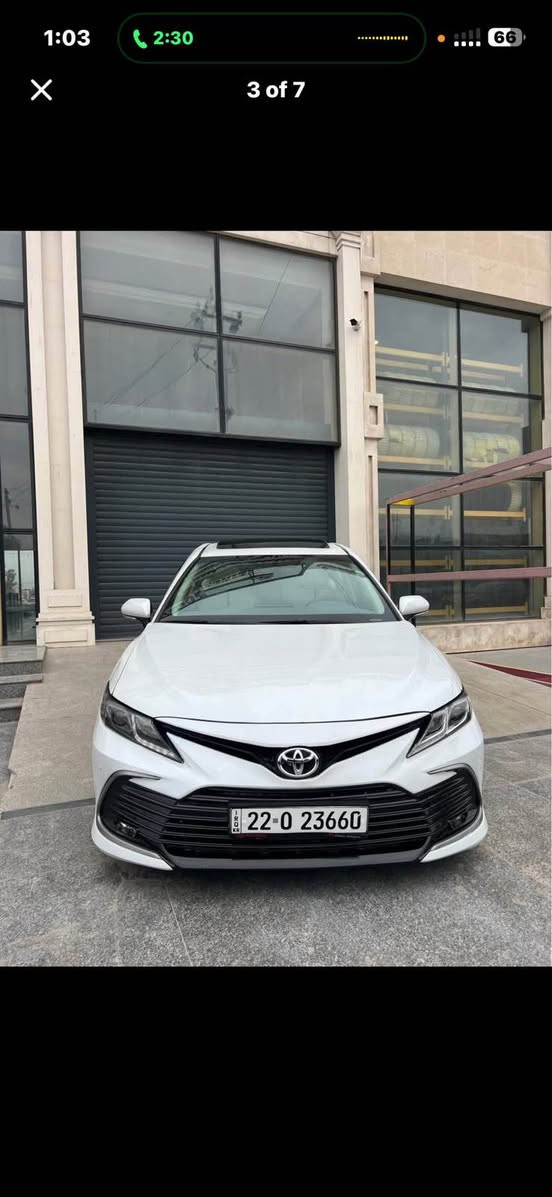 Toyota Camry GLE 2024 شريكة جيهان 
صفر شريكة جيهان لون صدفي فول موصفات 
سعر /١٨٩ ورقه قفل بدون اي معاملة (كوتا نرخيتى ) 
صبغ/ ٥ قطعات صبغ و مكانات بيها تكحيل و صبغ بدون دواخل نهايي و بدون ايباك كلها سليمة
ماشي /٣٨ الف كيلموتر بعد بيها ضمان شريكة جيهان 
موضفات / سلايت - شاشة كبير - بريك بصمة- بصمة- كشن جلد - ٨ ايرباك - كشنات امامي كهرباي و هساسات و رادار امامي .
*********** whats app أربيل, العراق
