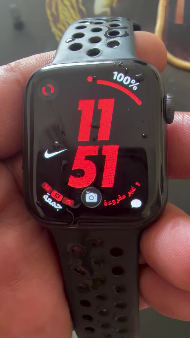 بغداد
السلام عليكم ورحمة الله 
ساعة نايك Appl watch series 6 
‏‎حجمها : 44 mm
‏‎نسبة البطارية : 97 %
‏‎نسبة النظافه : 100 %
الساعه كلش جديده نظافتها وتر  
باكيت وشاحنة أصليات
للتواصل على هذا الرقم 
***********
