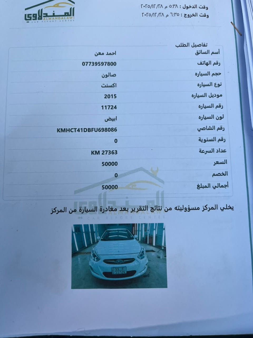 اكسنت موديل ٢٠١٥ خليجي باسمي رقم بغداد ماشيه ٢٩ الف حقيقي بيه فقط بارد جاملغ وباب وحالوب بلقماره العنوان بفداد المشتل
***********
