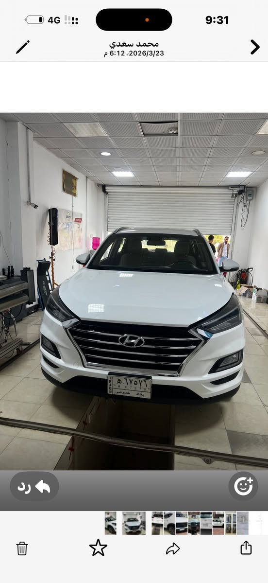 سلام عليكم توسان 2020 بيها شخط  بيها ظربه شبر على طول سياره وسونار هذا. اليوم اخذته السعر 170 ورقه وبيها مجال حك الجيه لاتصال ***********
