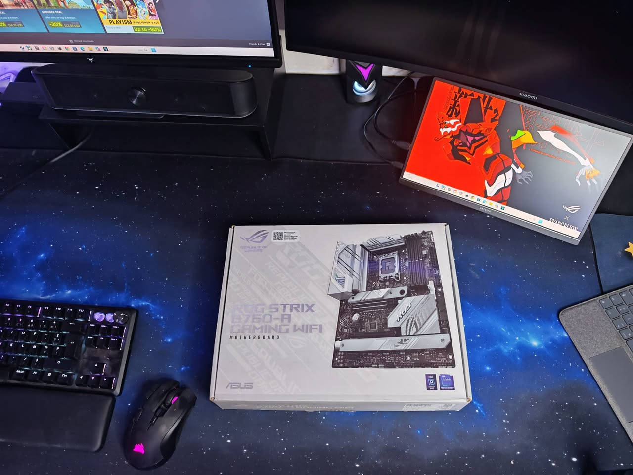 السلام عليكم قطع PC للبيع
طورت الPC واريد ابيعهن 

لوحة الأم 

ASUS ROG STRIX B760-A GAMING WIFI 

 ( 250 ) الف 

 مبرد ASUS ROG RYUJIN 240  مع شاشة 

100 الف

سماعات  Logitech G PRO X

175 الف

مبرد DeepCool AG400

25 الف

Xbox Wireless Controller

50 الف 

Motospeed CK61، لوحة مفاتيح ميكانيكية  60%

25 الف 

 هاب  iCUE Link System Hub من شركة Corsair + مروحة Corsair RS120

70 الف 

 ميكروفون مكثف (Condenser) من العلامة التجارية ZealSound

50 الف

مكبرات صوت Trust Polo 2.0

15 الف

سماعة الرأس Logitech H390 USB

30 الف

مستقبل صوت بلوتوث (Bluetooth Audio Receiver) من شركة Logitech،

30 الف 

Thermalright TL-C12C مراوح ثلاثي + مروحة 

15 الف

كيبلات بور  (Sleeved Extension Cable Kit) من العلامة التجارية EZDIY-FAB. تُستخدم هذه الكابلات لتحسين المظهر للPC .

15 الف

كل القطع نظيفة ومع كامل الملحقات والكراتين موجودة ونظيفة 

كل القطع مضمونه ومكفولة 

للتواصل خاص او على الرقم : ***********
