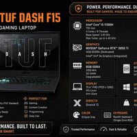 لابتوب مستخدم للبيع   الاسم (النوع) :      ASUS TUF Dash F15 FX516PE ح...