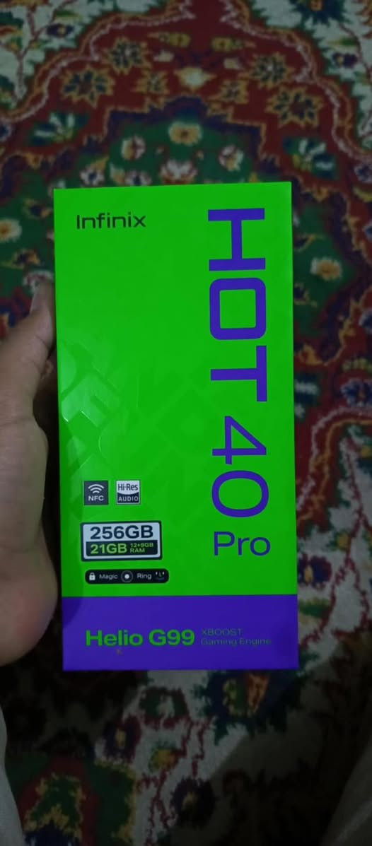 السلام عليكم للبيع
انفنكس هوت 40 برو ذاكرة 256 بعشوائية 21 
شاشة 120 هيرتز ومعالج قوي 90 فريم بكل الألعاب بطارية 5000 جهاز مكفول من كلشي وكامل ملحقات السعر 170 وبي مجال الاستفسار اكثر على رقم *********** 
مكاني ديوانية _ حي الامين الاولى
