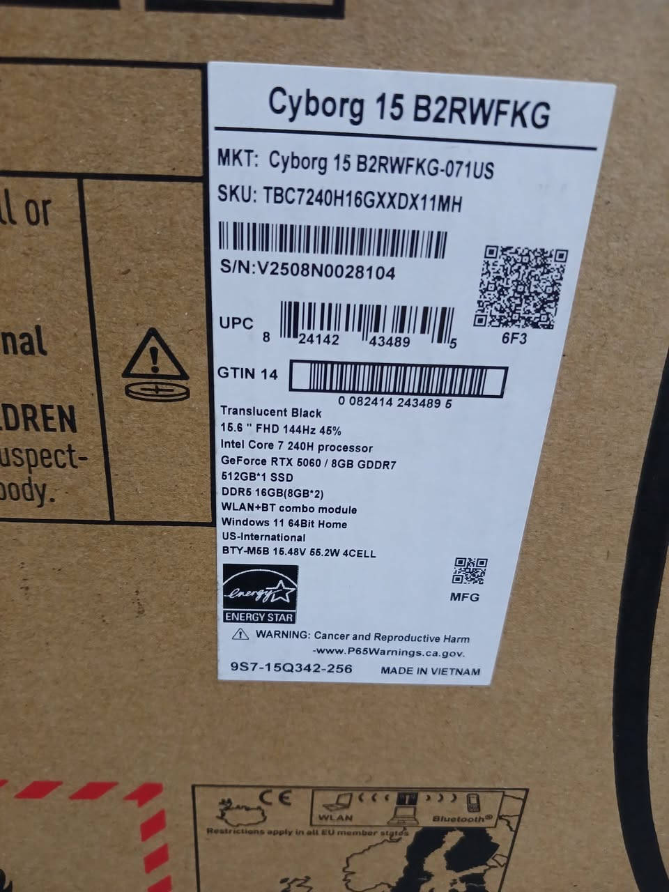 Message
2 متوفرة 

لابتوب جديد بالكارتون
السعر: 1700 الف ثابت رجاء
بيع ما مراوس
💻 MSI Cyborg 15
⚙️ Core 7-240H / کور سابع جيل  15
🟰 RAM 16GB DDR5 رام
💾 SSD 512GB NVMe ذاكرة
🖥 شاشة 15.6 FHD 144Hz
🕹 RTX 5060 8GB كرت شاشة خارجي ثمان كيكا
🌟 كيبورد RGB أربع مناطق
📍الموقع: أربيل
📞 *********** واتساب وفايبر
توصيل 10 الف
