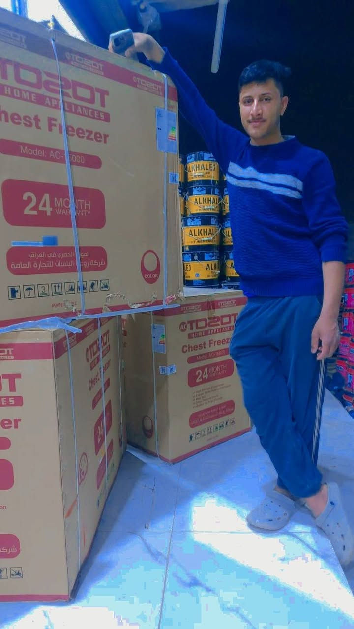 تعلن شركات سيد رائد الزاملي عن وصول حاويه 
ثلاجه ايسي توسوت 10قدم
ثلاجه ايسي توسوت 12قدم
ثلاجه ايسي توسوت 16قدم 
مجمده ايسي توسوت 12قدم
مجمده ايسي توسوت 15قدم
بلازمه 43توسوت 
بلازمه 32توسوت
#عرض خاص الاهالي مدينتنا الاحباء مدينه الرفاعي 
تخفيضات 
#عرض نار
ذات درجه اوله انسب الاسعار 
مدير مبيعات 
***********
***********
عنوان ناصريه قضاء رفاعي طريق مشايه عمود 30
#مجمع بركات الامام الحسين عليه السلام
