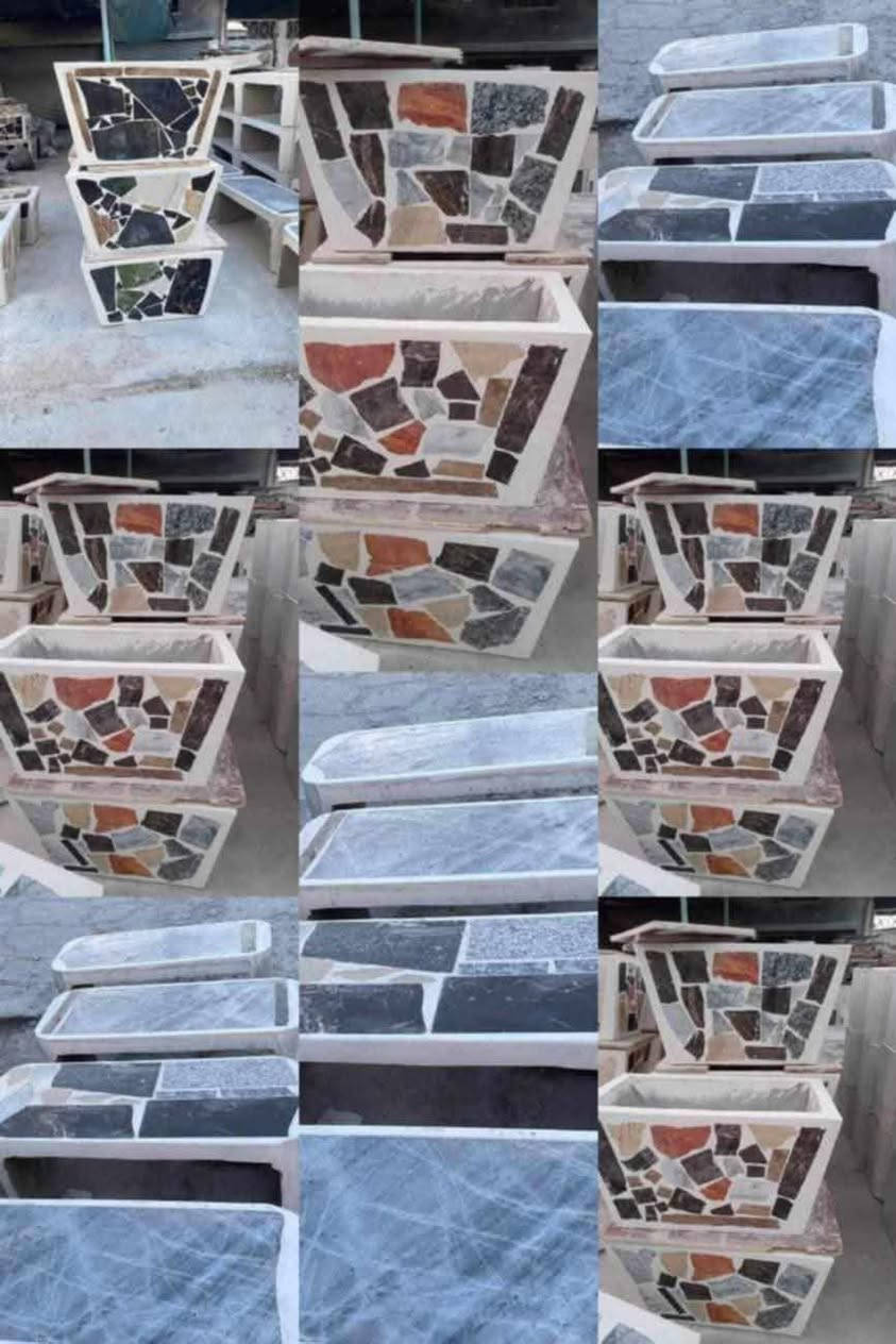 نقدم لكم اجود انواع الكاشي المرمر و الموزاييك كاشي درجة اولى مكابس اوتماتيك
المواد الأولية: نستخدم رملًا وحجرًا مغسولين وخاليين من الشوائب والأملاح.
​الاسمنت: اسمنت عالي الجودة خاضع للسيطرة النوعية.
​الماء: ماء حلو نقي خالٍ من الأملاح.
​الأسعار (داخل بغداد)
​كاشي الموزاييك: سعر المتر يبدأ من 7/500دينار عراقي.
​كاشي مطعم بالمرمر: سعر المتر يبدأ من 12,000 دينار عراقي. يتوفر نوع آخر من المرمر بسعر 14,000 دينار عراقي.
​منتجات أخرى متوفرة
​أشتايكر بمقاسات 60×40 و 80×80.
​سنادين، مساطب، وسواقي.
​بآيات تعليق ومقرنص.
​إزارة، رصيف، وزفت.
​لاين حدائق.
​مستعدون لتجهيز المشاريع الحكومية والأهلية.
​للحجز والاستفسار، مراسله الصفحه او الاتصال على الرقم ***********متواجد واتساب
